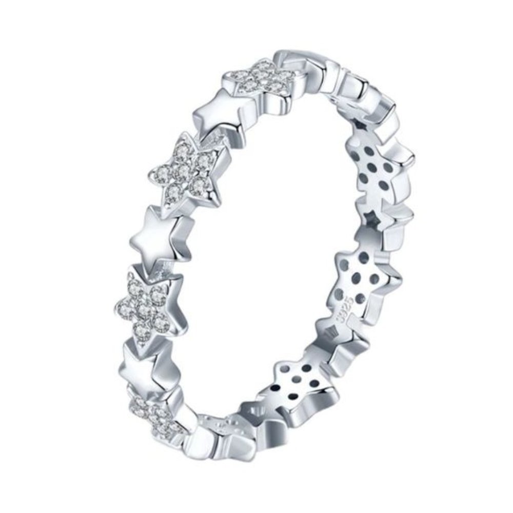 925 Sterling?Silver Stars Ring